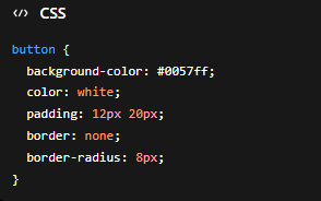 Exemplo básico de CSS para estilizar um botão.